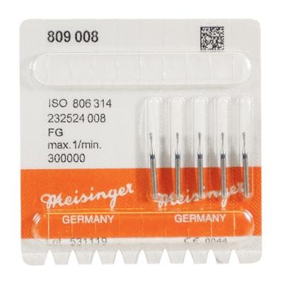 Meisinger Multi-Use Diamond Bur, Friction Grip, Pear, 809-008-FG, 0.8 mm, Medium Grit, Blue Ring, 5/Pk thumbnail 9