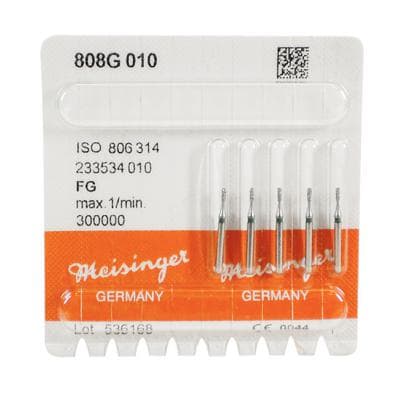 Meisinger Multi-Use Diamond Bur, FG, Pear, #808G, 1.0 mm, Coarse, Green, 5/Pk, 808G-010-FG thumbnail 9