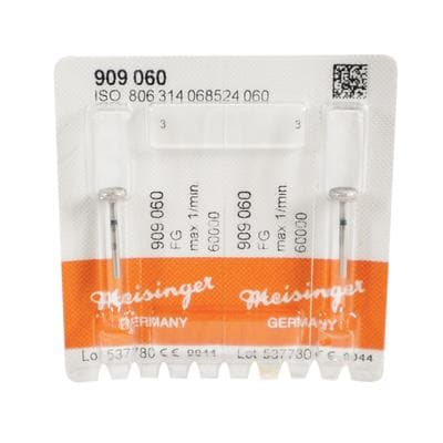 Meisinger 909-060-FG Medium Diamond Bur, Donut/Wheel Shape, 6.0 mm Head Diameter, Friction Grip, 2/Pk thumbnail 7