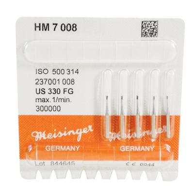 Meisinger Operative Tungsten Carbide Bur, Friction Grip, Pear Shape, #330, 0.8 mm Head Diameter, 5/Pk, HM7-008-FG thumbnail 7