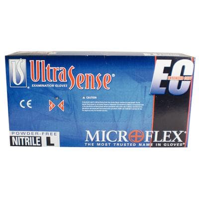 Microflex UltraSense EC Powder-Free Nitrile Exam Gloves, Large, Blue, Textured, Beaded Cuff, 100/Box thumbnail 14