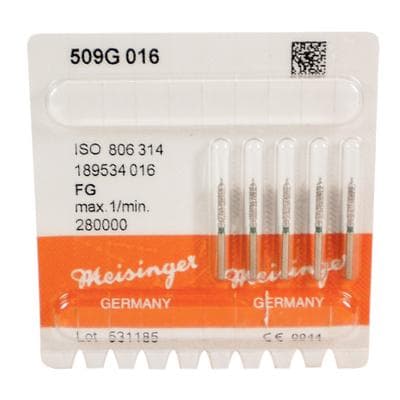 Meisinger 509G-016-FG Coarse Green Guide Pin Diamond Bur, Friction Grip, 1.6mm Head Diameter, 8mm Working Length, Pack of 5 thumbnail 8