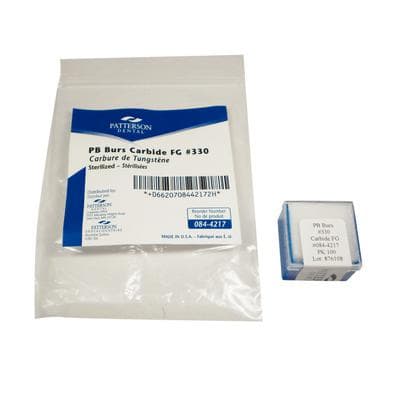 Patterson® Carbide Bur, FG Standard, Pear #330, 0.8 mm Diameter, 1.8 mm Length, 100/Pkg, PC0330PL thumbnail 2