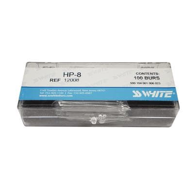SS White Standard Operative Carbide Burs, HP, Round, #8, 2.3 mm Diameter, 100/Pk, 12008 thumbnail 10