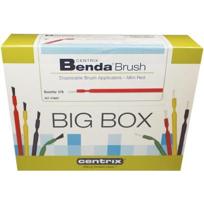 Benda Brush Mini Disposable Applicator, Red Handle with White Bristles, Fine Point, Single-Ended, 576/Box, 370601 thumbnail 9