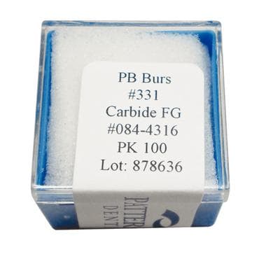 Patterson® Carbide Bur, FG Standard, Pear - #331, 1.0 mm Diameter, 2.0 mm Length, 100/Pkg, PC0331PL thumbnail 2