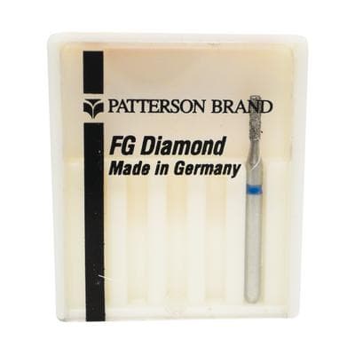 Patterson® Diamond Instrument, FG, Cylinder Flat End, Medium Grit, Blue Ring, 1.0 mm Diameter, #835-010 thumbnail 2