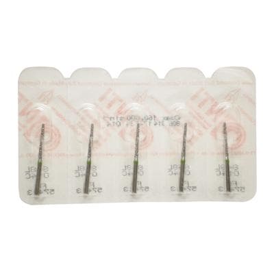 NTI Diamond Bur, FG, Coarse, Long Flat End Taper, #848L-014, 1.4 mm Diameter, 11.5 mm Length, Green Ring, 5/Pkg thumbnail 7