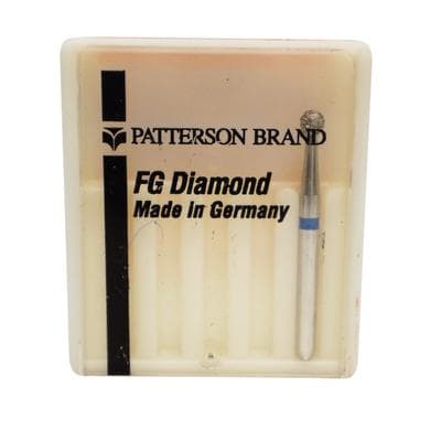 Patterson® Diamond Instrument FG Round Medium, Blue Ring, #801-018, 1.8 mm Head Diameter, Friction Grip, 1/Pkg thumbnail 2