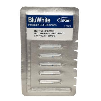 BluWhite Diamond Bur FG 210R, Regular Grit, Flame Shape, Friction Grip, 5/Pk thumbnail 5