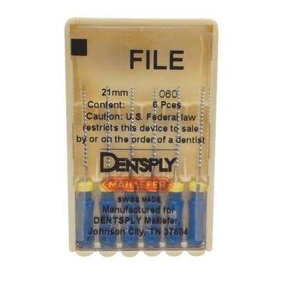 Dentsply Maillefer K-Files Stainless Steel, Size #60, 21 mm, Blue, 6/Pkg thumbnail 12