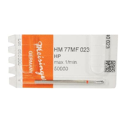 Meisinger Tungsten Carbide Cutter, HM 77MF-023, Mini Fine Pear, X-Cut, Red Ring, HP, 2.3 mm Diameter, 5.5 mm Head Length, 2/Pkg thumbnail 5