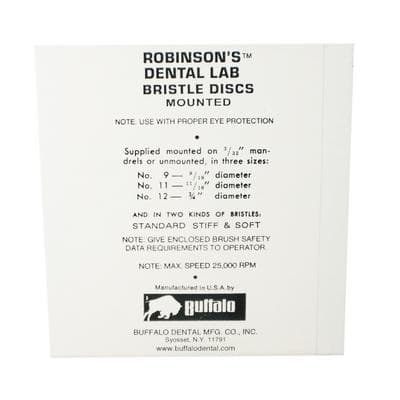 Buffalo Dental Abbott-Robinson Bristle Brushes, #9 Extra Stiff, HP Straight Handpiece, Black, 144/Box, 06044 thumbnail 11