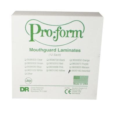 Pro-Form Mouthguard Laminates, Dual-Layer EVA, 5" x 5", 0.160" (4mm), Assorted Solid Colors, 12/Pk, 9600180 thumbnail 9