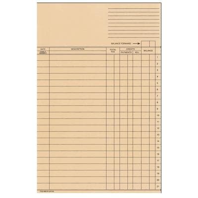 Ledger Cards, 5-3/4" x 9-1/4", 32 lb Buff, 2-Sided, Safeguard Compatible, 100/Pkg - Ledger Cards, 100/Pkg - Safeguard Compatible - Image 1