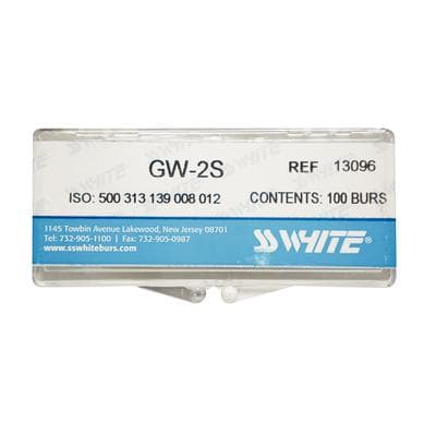 Great White Gold Series Carbide Bur, FGSS, Straight Fissure Round End Cross Cut, # GW2S, 1.2 mm Diameter, 3.8 mm Head Length, 100/Pk, 13096 thumbnail 11