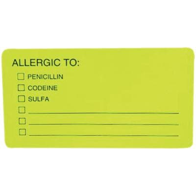 Allergic To Label, Fluorescent Chartreuse, Write-On, 3-1/2" x 1-3/4", 100/Pkg thumbnail 3