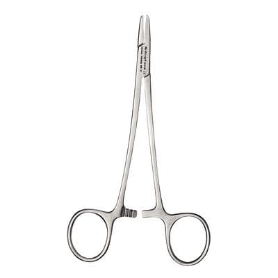 Hu-Friedy Hegar-Baumgartner Needle Holder, 14 cm/5.5", Stainless Steel, Tungsten Carbide, Serrated, Ring Handle, 1/Pkg thumbnail 9