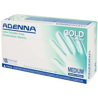 Adenna® Gold Latex Exam Gloves, Powder Free, Non-Sterile, Medium, 100/Box thumbnail 2