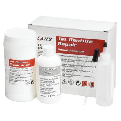 Jet Denture Repair Acrylic, Clear, Fast Set (6-9 Minutes), Self-Cure, 454 g Powder and 236 ml Liquid, 1234-C thumbnail 3