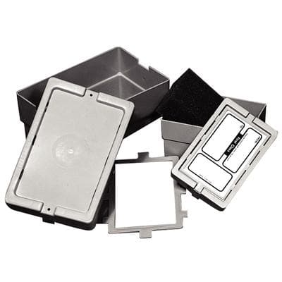 Keystone Plastic Mailer Box, Medium, Light Blue, 6" x 3-3/4" x 3-1/4", Snap Lid, Chemical-Tolerant, Reusable thumbnail 3