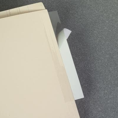 Transparent Open Shelf Label Protectors, 8" W x 1-11/16" H, Clear, 500/Pkg - Transparent-Drawer Label Protector, 3-1/2 W x 1-11/16 H, 500/Pkg - Transparent Open Shelf Label Protectors – 8" W x 1-11/16" H, 500/Pkg - Image 1