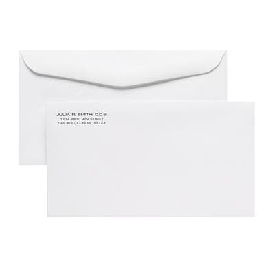 Nonwindow Personalized Envelopes, #6-3/4, 6-1/2" W x 3-5/8" H, Self-Seal, White, 24 lb Wove, 500/Pkg - Nonwindow Personalized Envelopes – 6 1/2" W x 3 5/8" H, 500/Pkg - Self-Seal, White - Image 1