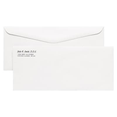 #9 Standard Envelopes, Personalized, White, Gummed-Flap, 8-7/8" W x 3-7/8" H, 500/Pkg - #9 Standard Envelopes, Personalized, 8-7/8 W x 3-7/8 H, 500/Pkg - #9, White Gummed-Flap, Personalized Envelopes - Image 1