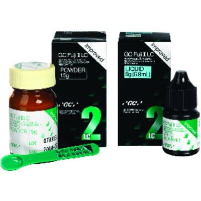 GC Fuji II LC Improved Light-Cured Glass Ionomer Restorative, Powder/Liquid 1:1 Kit, Shade C4, 15 g Powder + 6.8 ml Liquid, #000193 thumbnail 9