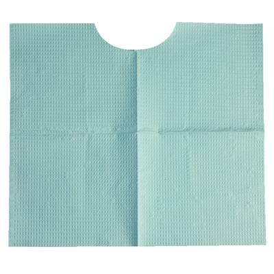 Tidi Products Contour Neck Patient Bibs, 17" x 18", 3-Ply Tissue with 1-Ply Poly Backing, Blue, 500/Case thumbnail 5