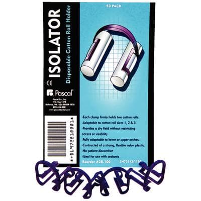 Pascal Isolators Disposable Cotton Roll Holder, Purple, Fits Sizes 1, 2 & 3, 50/Pk, 28-100 thumbnail 13