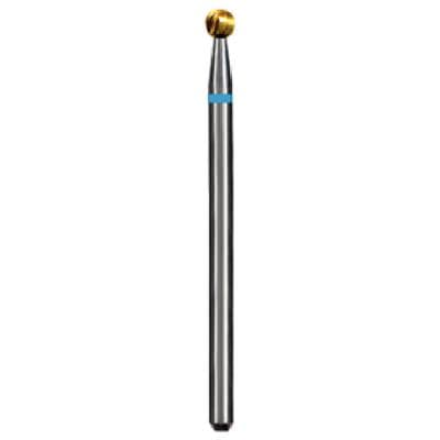 Dedeco Euro Goldies Carbide Bur, Regular Cross Cut, Titanium Nitride Coated, HP (2.35mm Shank), #G071E/027, 2.7mm Diameter, Blue Ring, 1/Pkg thumbnail 7