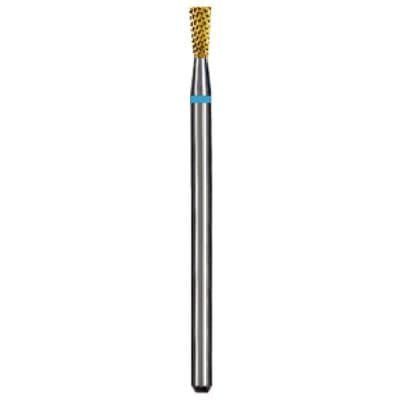 Euro Carbide Goldies® Crosscut Carbide Bur, HP, #G137E/023, 2.3 mm Head, 2.35 mm Shank, Titanium Nitride, Blue Ring thumbnail 3