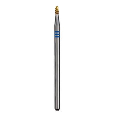 Dedeco Euro Goldies Carbide Bur, Fine Straight Blade Cross Cut, HP (3/32" Shank), #G390FST/014, 1.4 mm Diameter, Blue Ring thumbnail 3
