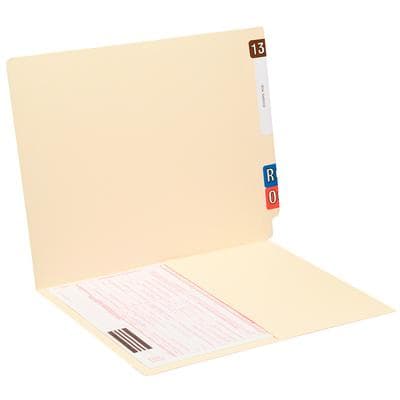 14-pt End-Tab with Half Pocket Folder, No Fasteners, 9-1/2" x 12-1/4", Manila, 50/Box thumbnail 2