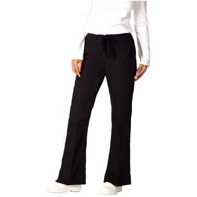 Fashion Seal Healthcare® Ladies' Drawstring Flare Pants, Petite Sizing - Black, Small thumbnail 2