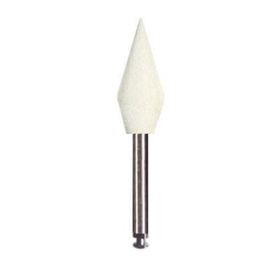 Dedeco Classic Midgets Polishing Point, Shape 14, White, Ultra Fine, RA Shank, 12/Pkg - Classic Midgets RA, 12/Pkg - Shape 14 White RA - Image 1