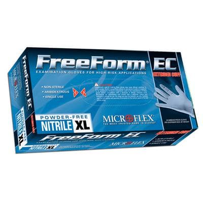 MICROFLEX FreeForm® EC FFE-775 Nitrile Exam Gloves, Powder Free, Latex Free, Non-Sterile, Extra Large, Blue, Textured, 50/Box thumbnail 9