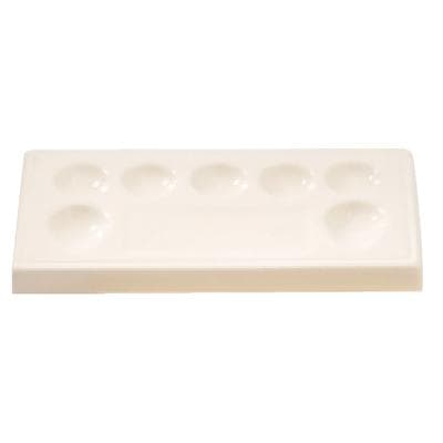 American Dental Supply Highly Glazed Porcelain Mixing Palette, 7 Wells with 1 Mixing Area, 1/Pkg thumbnail 3