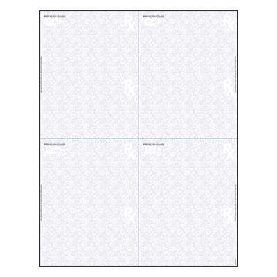 Florida Laser Prescription Blanks, 4-Up, Layout 003, 8-1/2" W x 11" H Overall, 5-1/2" W x 4-1/4" H Detached, 1000/Pkg - Florida Laser Prescription Blanks – 8-1/2 W x 11 H (Overall) , 5-1/2 W x 4-1/4 H (Detached), 1000/Pkg - 4-Up Laser, Layout 003 - Image 1