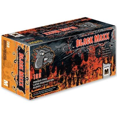 Black Maxx™ Latex Exam Gloves, Powder Free, Non-Sterile, Medium, Black, 100/Box, BMX100M thumbnail 14