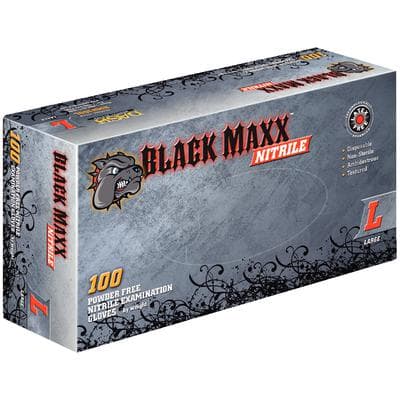 Black Maxx Nitrile Exam Gloves, Powder-Free, Non-Sterile, Large, Black, Textured, 100/Box, BMN100L thumbnail 17