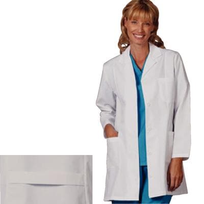 Fashion Seal Healthcare® Ladies' Lab Coat, White, Small, 65% Polyester/35% Cotton, 3 Pockets, 35" Length thumbnail 2