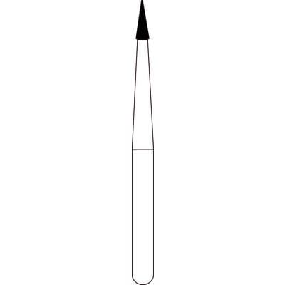 Spring FG #201.3 Needle Fine Single-Use Diamond Burs, Friction Grip, Red Ring, 0.8 mm Diameter, 3 mm Length, 25/Pkg thumbnail 2