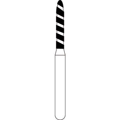 Spring Turbo FG Diamond Bur, Super Coarse, Black, Cylinder Bevel End, #863T, 1.4 mm Diameter, 8 mm Length, 25/Pkg - Turbo Flame FG Diamond Burs - Image 1