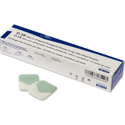 Patterson Dental Supply Intraoral X-ray Film, D Speed (D-58), Size 2, Single Vinyl Packets, 150/Pkg - Intraoral X-ray Film, D Speed - Speed D-58, Size 2, Single Vinyl Packets,  150/Pkg - Image 1