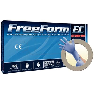 FreeForm® EC Nitrile Exam Gloves, Powder Free, Latex Free, Non-Sterile, Large, Blue, 50/Box - FreeForm® EC Nitrile Exam Gloves – Powder Free, Latex Free, 50/Box - Large - Image 1