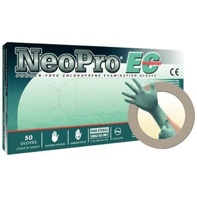 NeoPro® EC Chloroprene Exam Gloves, Powder Free, Extended Cuff, Non-Sterile, Medium, Green, 50/Box - NeoPro® EC Chloroprene Exam Gloves – Powder Free, Extended Cuff, 50/Box - Medium - Image 1