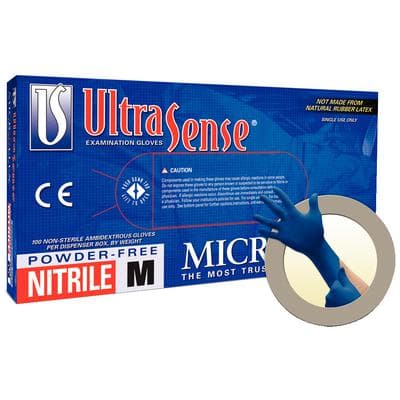 UltraSense® Nitrile Exam Gloves, Powder Free, Latex Free, Non-Sterile, Extra Small, Blue, 100/Box, US-220-XS thumbnail 16