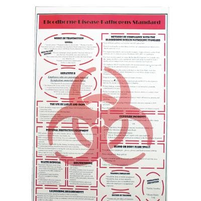 Bloodborne Compliance Wall Chart, OSHA Standard, 17" x 28", Laminated, 01KYV9DPS32X04SBYYFDZBBY8T thumbnail 2